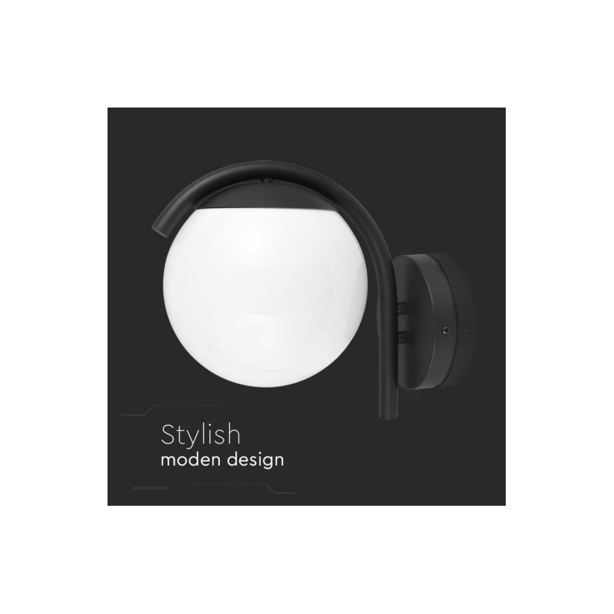 Āra sienas lampa 1xE27/60W/230V IP44 melna