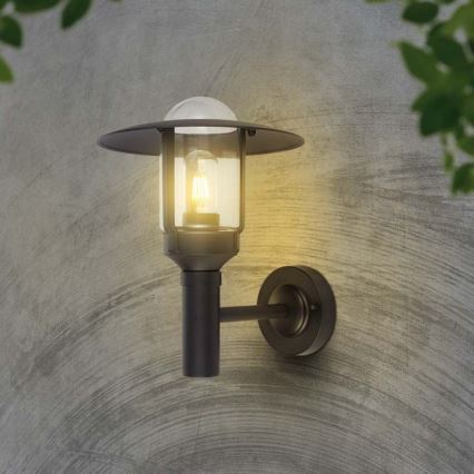 Āra sienas lampa 1xE27/60W/230V IP44 melna