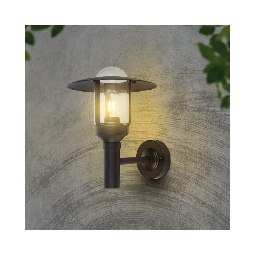 Āra sienas lampa 1xE27/60W/230V IP44 melna