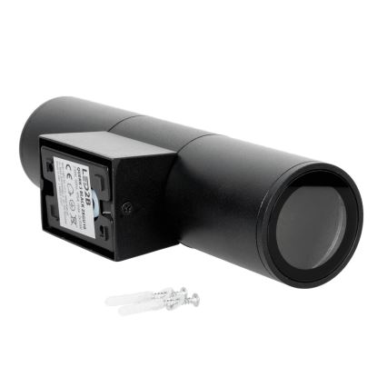 Āra sienas lampa 2xGU10/35W/230V IP54 apaļa melna