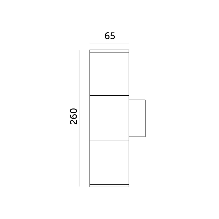 Āra sienas lampa 2xGU10/35W/230V IP54 apaļa melna