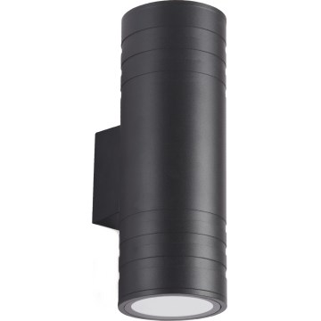 Āra sienas lampa 2xGU10/35W/230V IP54 apaļa melna