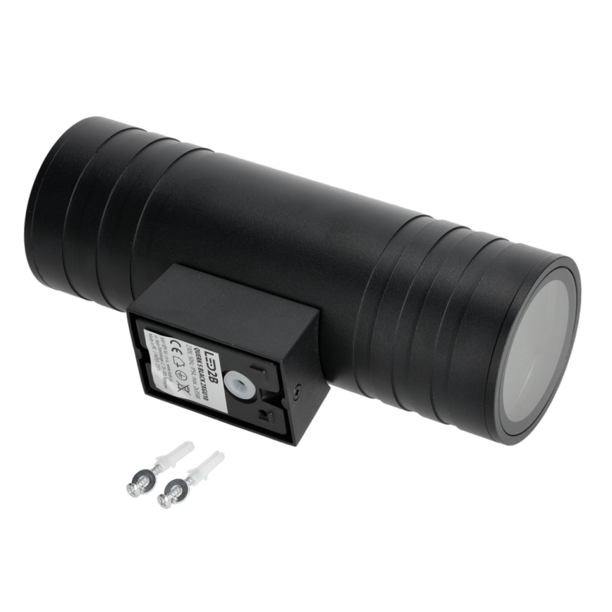 Āra sienas lampa 2xGU10/35W/230V IP54 apaļa melna