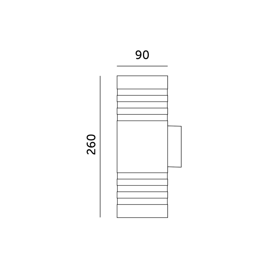 Āra sienas lampa 2xGU10/35W/230V IP54 apaļa melna