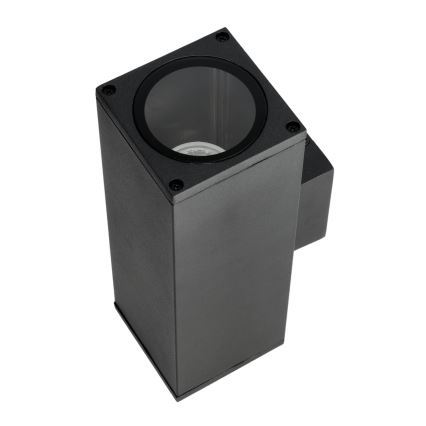 Āra sienas lampa 2xGU10/35W/230V IP54 leņķa melna
