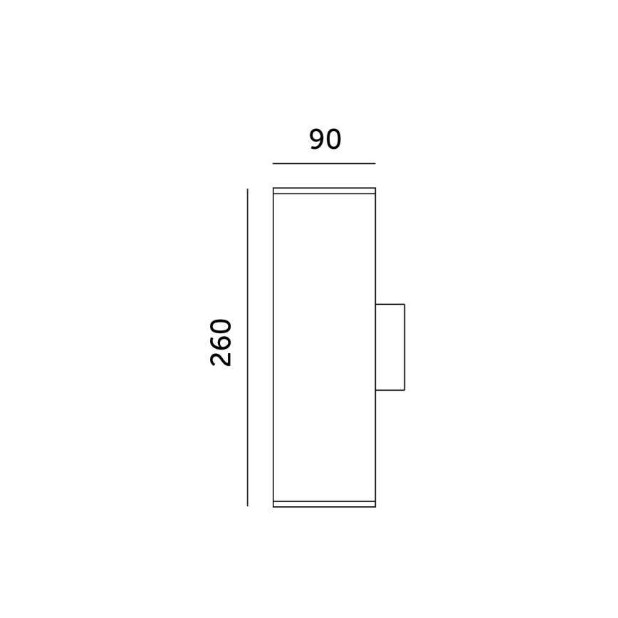 Āra sienas lampa 2xGU10/35W/230V IP54 leņķa melna