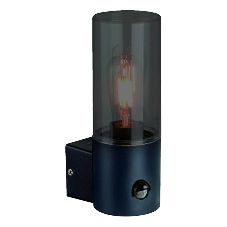 Āra sienas lampa ar kustību sensoru HARLEM 1xE27/60W/230V IP44 melna