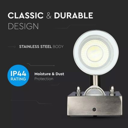 Āra sienas lampa ar sensoru 2xGU10/35W/230V IP44