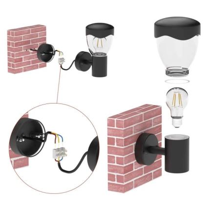 Āra sienas lampa ar sensoru ARTEO 1xE27/15W/230V IP44