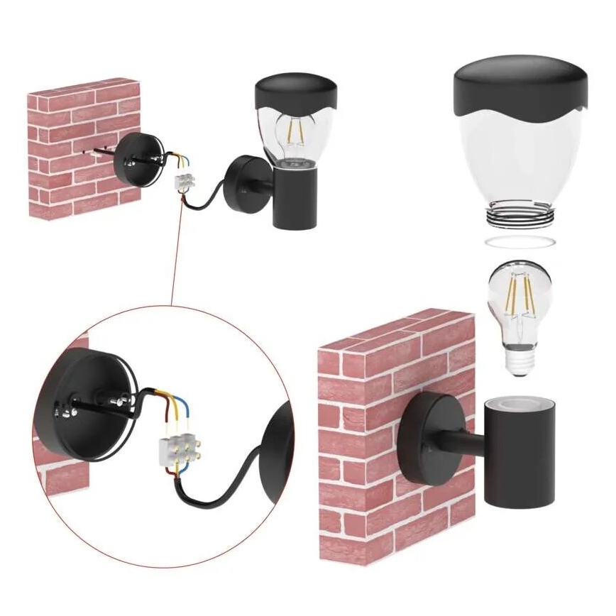 Āra sienas lampa ar sensoru ARTEO 1xE27/15W/230V IP44