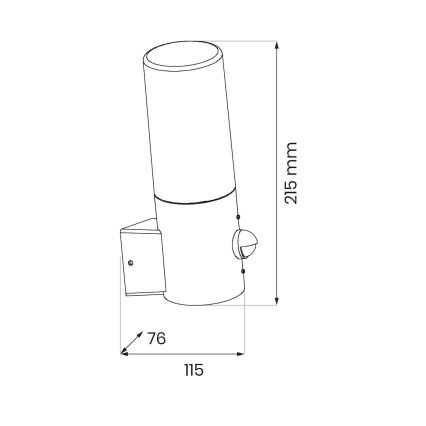 Āra sienas lampa ar kustību sensoru HARLEM 1xE27/60W/230V IP44 melna