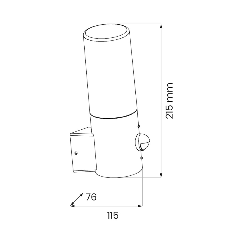 Āra sienas lampa ar kustību sensoru HARLEM 1xE27/60W/230V IP44 melna