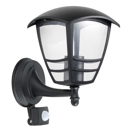 Āra sienas lampa ar sensoru TEVIO 1xE27/60W/230V IP54 melna
