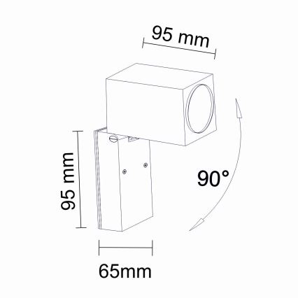 Āra sienas lampa BOSTON 1xGU10/10W/230V IP44 melna