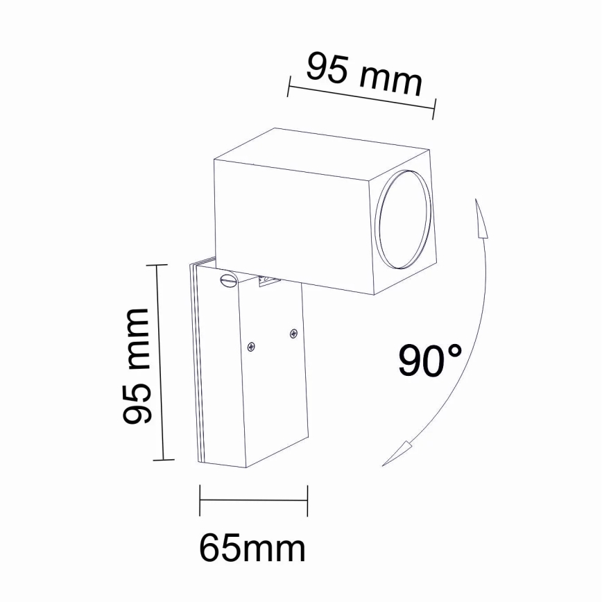 Āra sienas lampa BOSTON 1xGU10/10W/230V IP44 melna