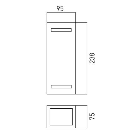 Āra sienas lampa BRICK 2xGU10/7W/230V IP44