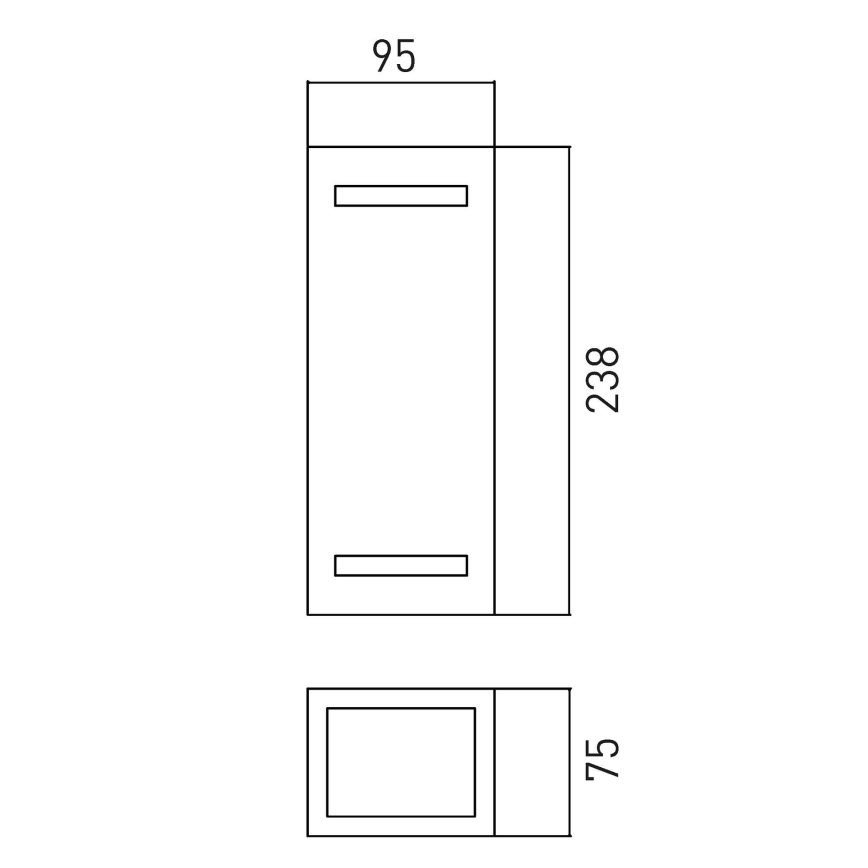 Āra sienas lampa BRICK 2xGU10/7W/230V IP44