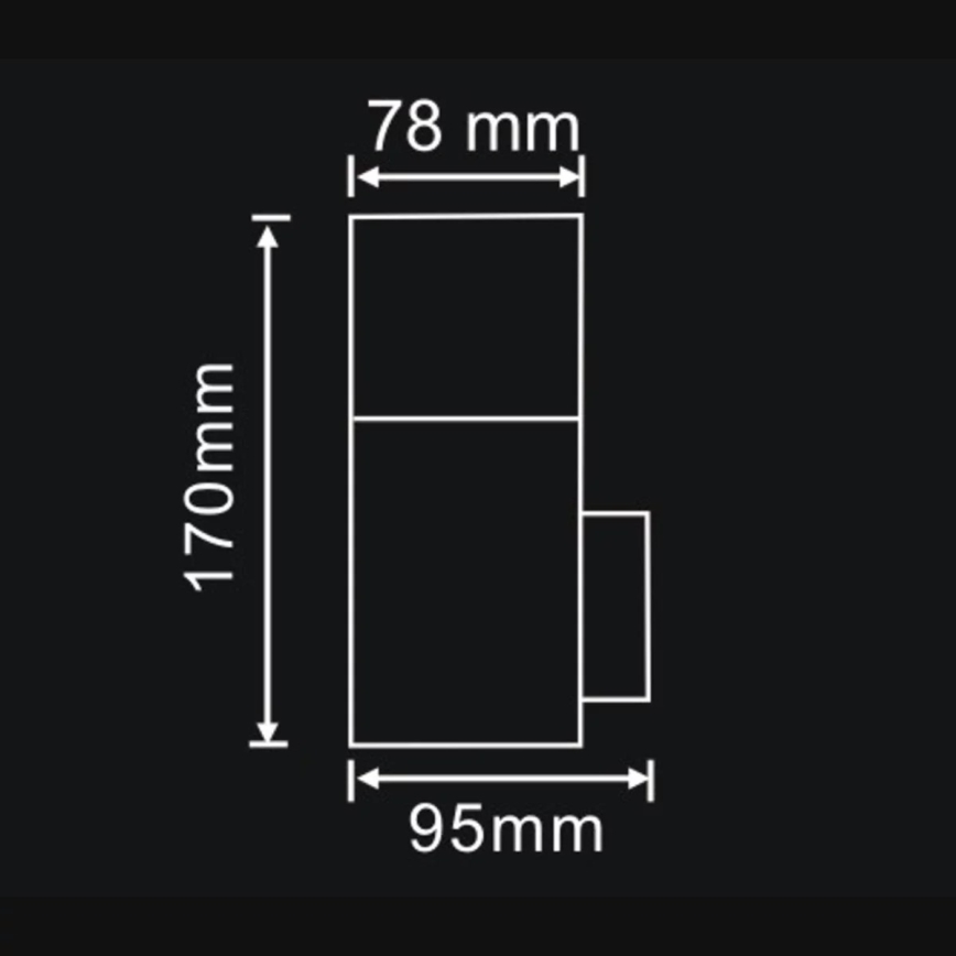 Āra sienas lampa DALLAS 1xE27/12W/230V IP44 grafīta