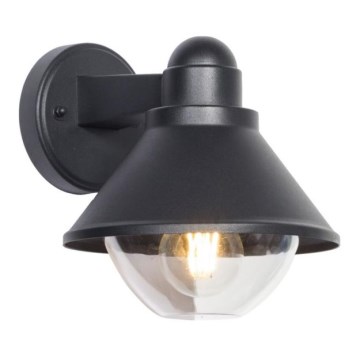 Āra sienas lampa ELGIN 1xE27/60W/230V IP44 melna