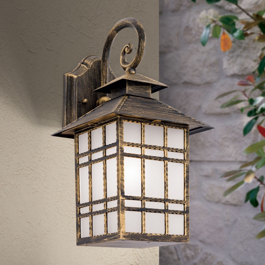 Āra sienas lampa KIKO 1xE27/11W/230V IP44 bronza/patina