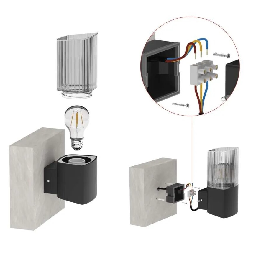 Āra sienas lampa LANA 1xE27/25W/230V IP54