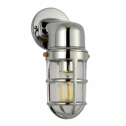 Āra sienas lampa LUND 1xE27/12W/230V IP44 hroms