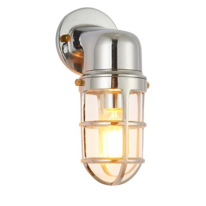 Āra sienas lampa LUND 1xE27/12W/230V IP44 hroms