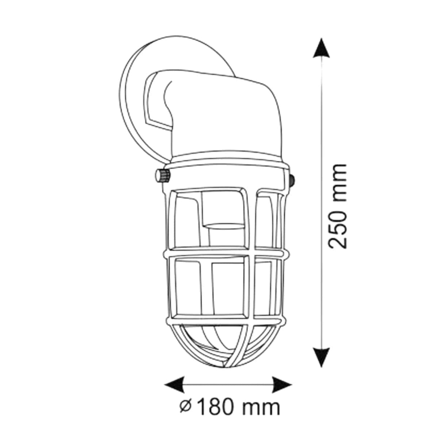 Āra sienas lampa LUND 1xE27/12W/230V IP44 spīdīgi hromēts