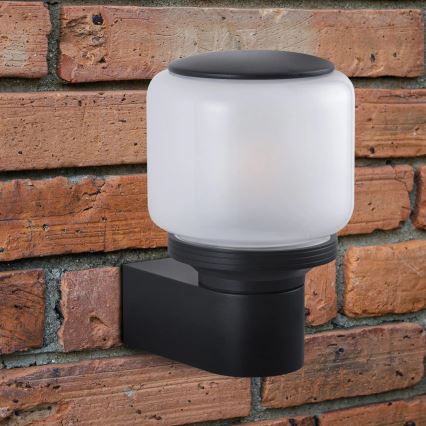 Āra sienas lampa MADRID 1xE27/12W/230V IP44 melna