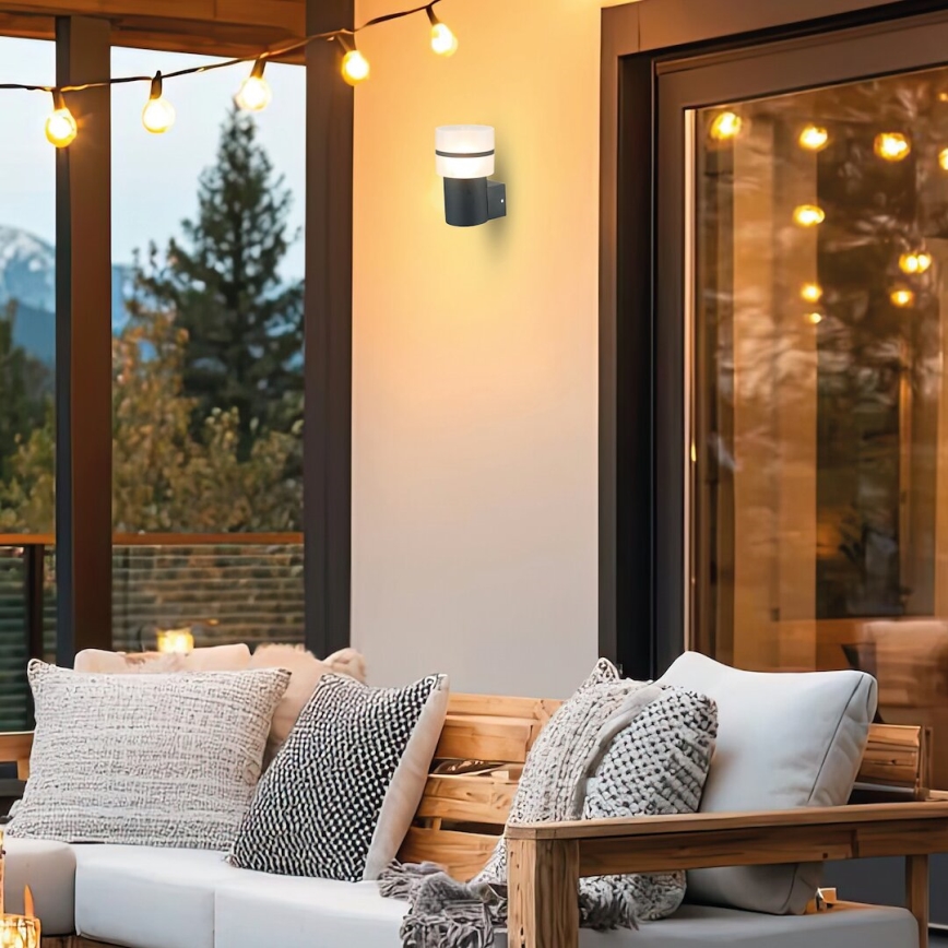 Āra sienas lampa MIA 1xE27/60W/230V IP44 melna