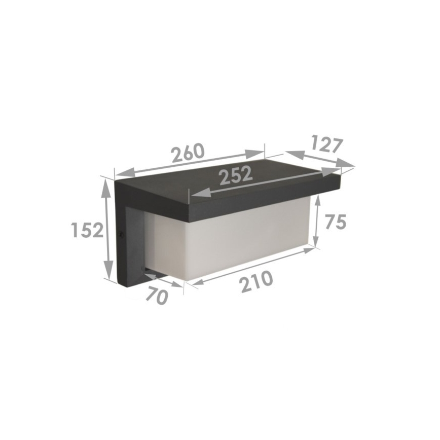 Āra sienas lampa NEELY 1xE27/12W/230V IP54 melna