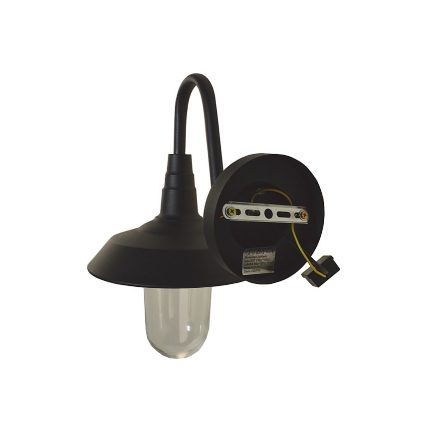 Āra sienas lampa NILDA 1xE27/60W/230V IP44 melna