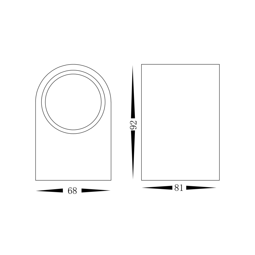 Āra sienas lampa OVALIS 1xGU10/35W/230V IP44 melna