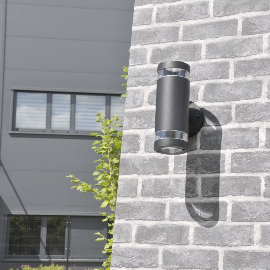 Āra sienas lampa RINO 2xGU10/12W/230V IP54 melna