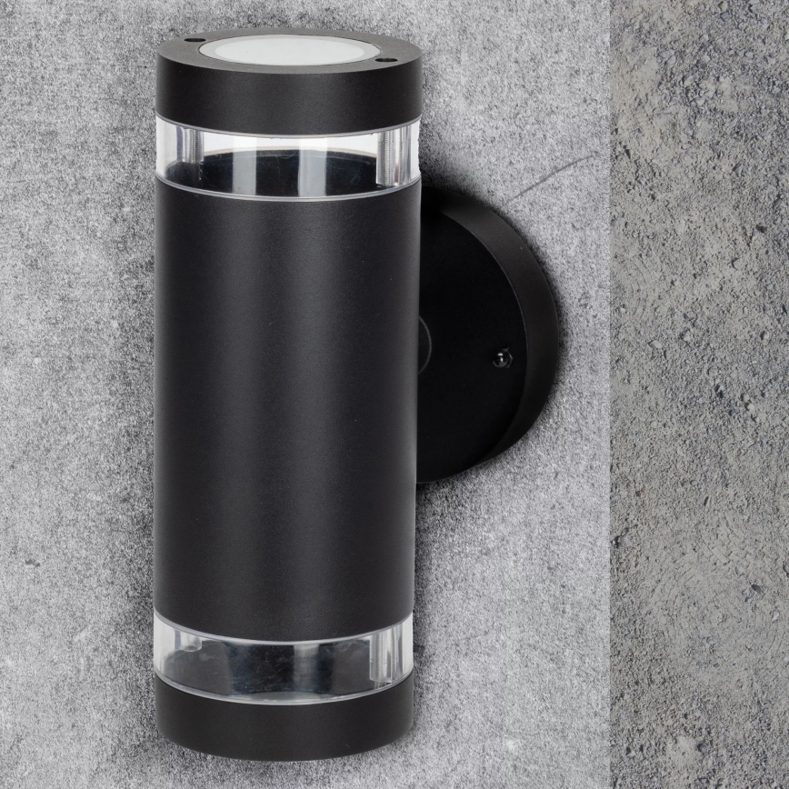 Āra sienas lampa RINO 2xGU10/12W/230V IP54 melna