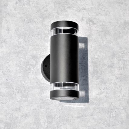Āra sienas lampa RINO 2xGU10/12W/230V IP54 melna