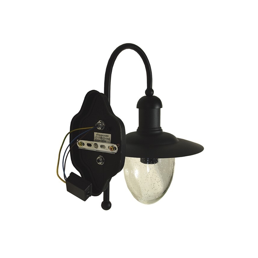 Āra sienas lampa TALISA 1xE27/60W/230V IP44 melna