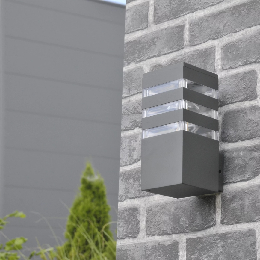 Āra sienas lampa TEKSAS 1xE27/12W/230V IP44 antracīta