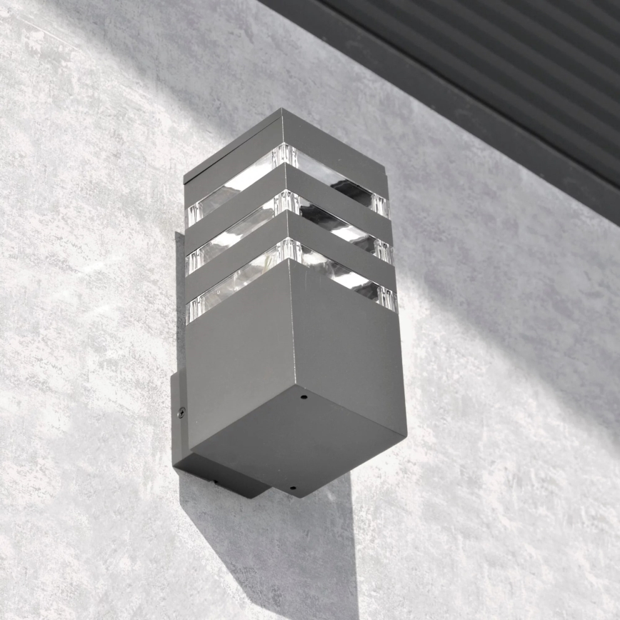 Āra sienas lampa TEKSAS 1xE27/12W/230V IP44 antracīta