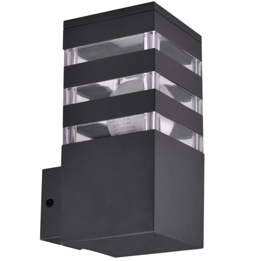 Āra sienas lampa TEKSAS 1xE27/12W/230V IP44 antracīta