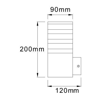 Āra sienas lampa TEKSAS 1xE27/12W/230V IP44 antracīta