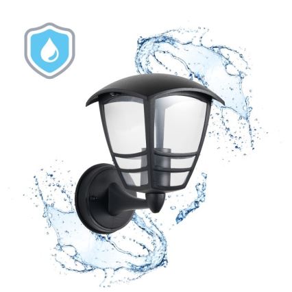 Āra sienas lampa TEVIO 1xE27/60W/230V IP54 melna