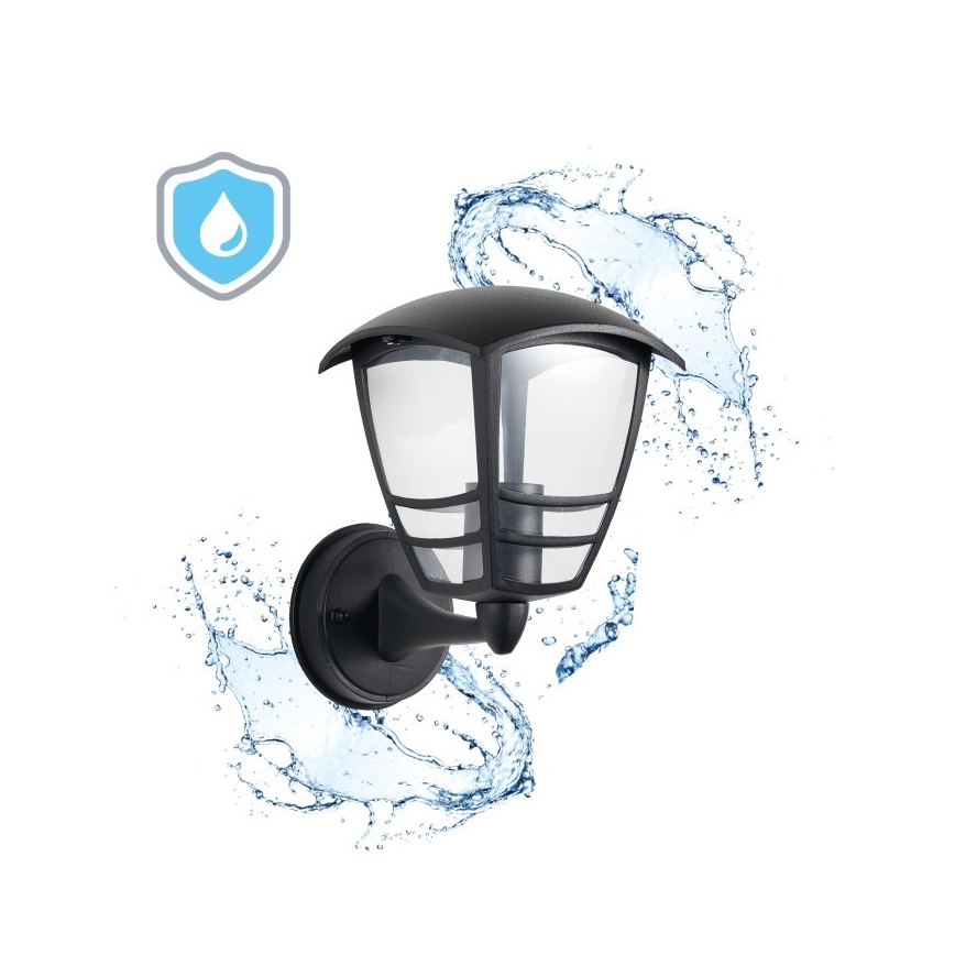 Āra sienas lampa TEVIO 1xE27/60W/230V IP54 melna