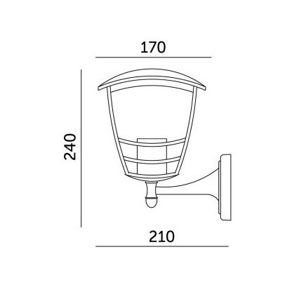 Āra sienas lampa TEVIO 1xE27/60W/230V IP54 melna