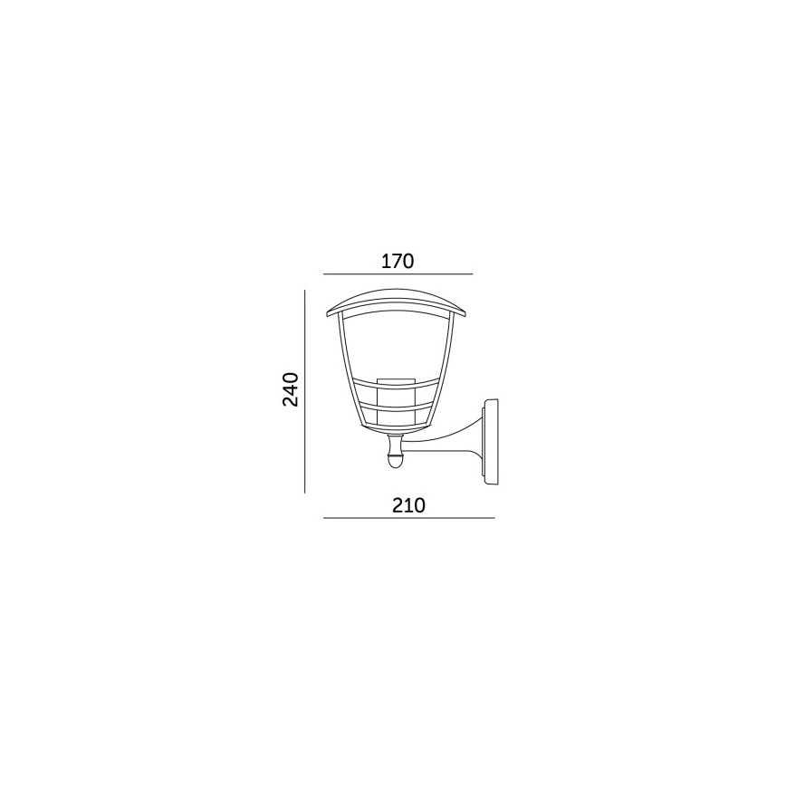 Āra sienas lampa TEVIO 1xE27/60W/230V IP54 melna