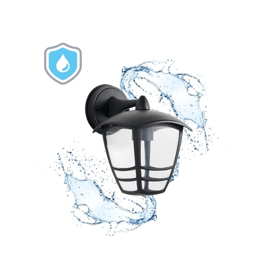 Āra sienas lampa TEVIO KD 1xE27/60W/230V IP54 melna