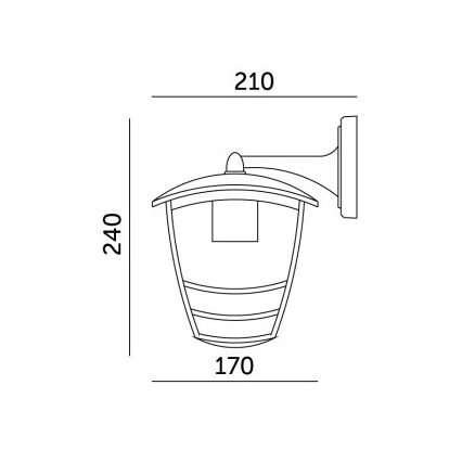 Āra sienas lampa TEVIO KD 1xE27/60W/230V IP54 melna