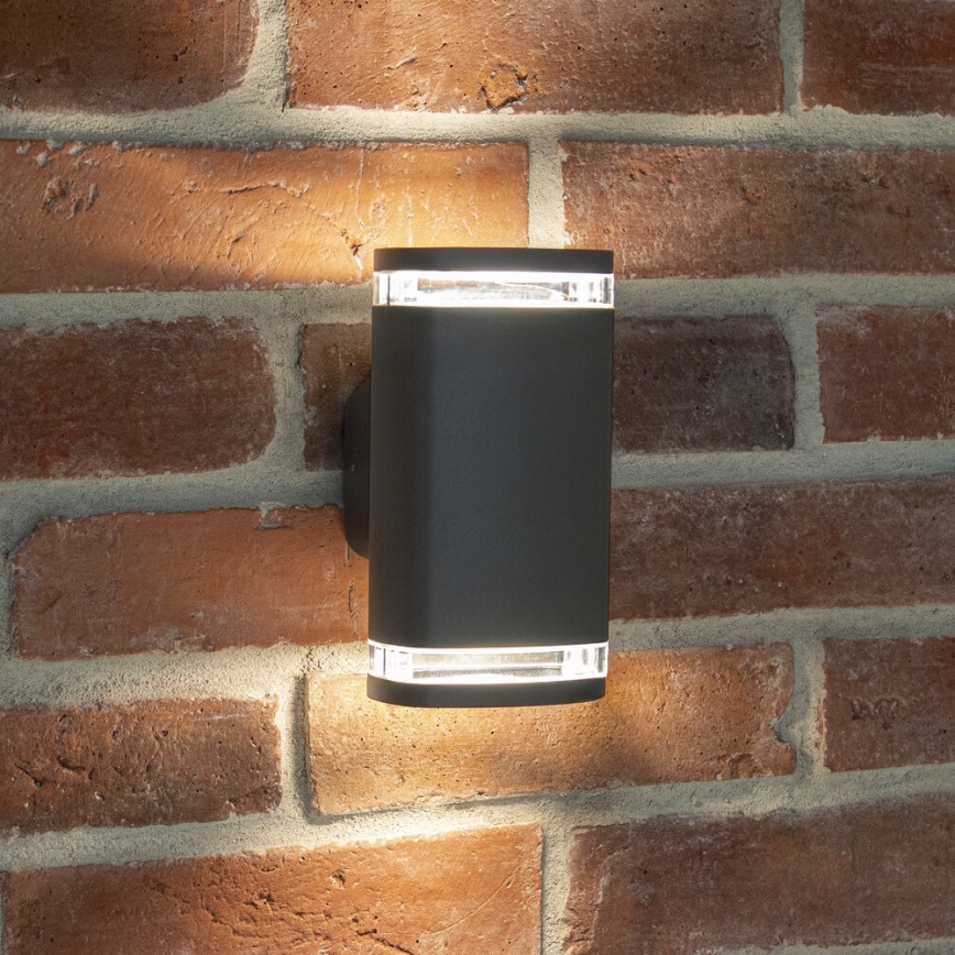 Āra sienas lampa ZEVI 2xGU10/10W/230V IP54 antracīta