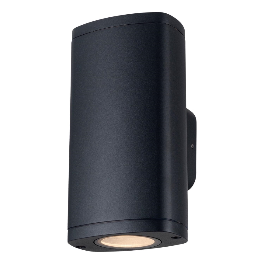 Āra sienas lampa ZEVI 2xGU10/10W/230V IP54 melna
