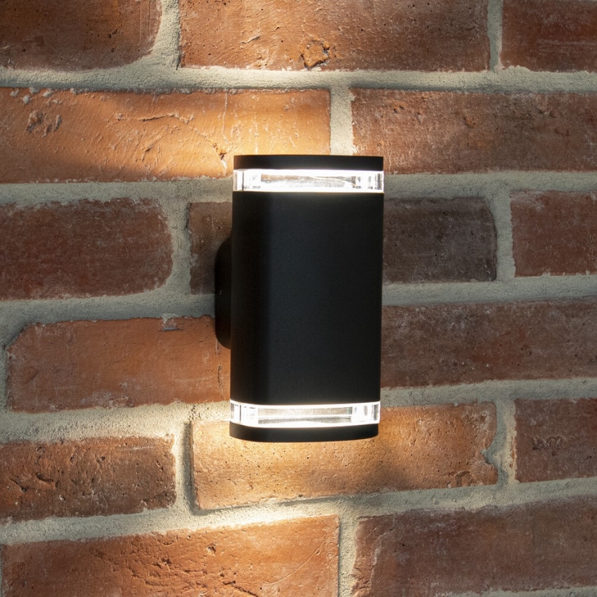 Āra sienas lampa ZEVI 2xGU10/10W/230V IP54 melna